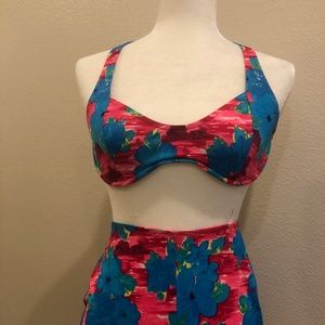 1960's inspired halter top high waisted swimsuit
